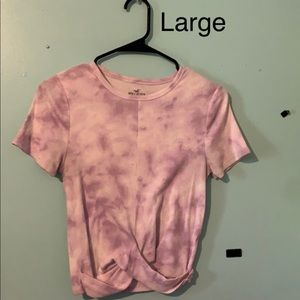 Purple and white Hollister short sleeve shirt